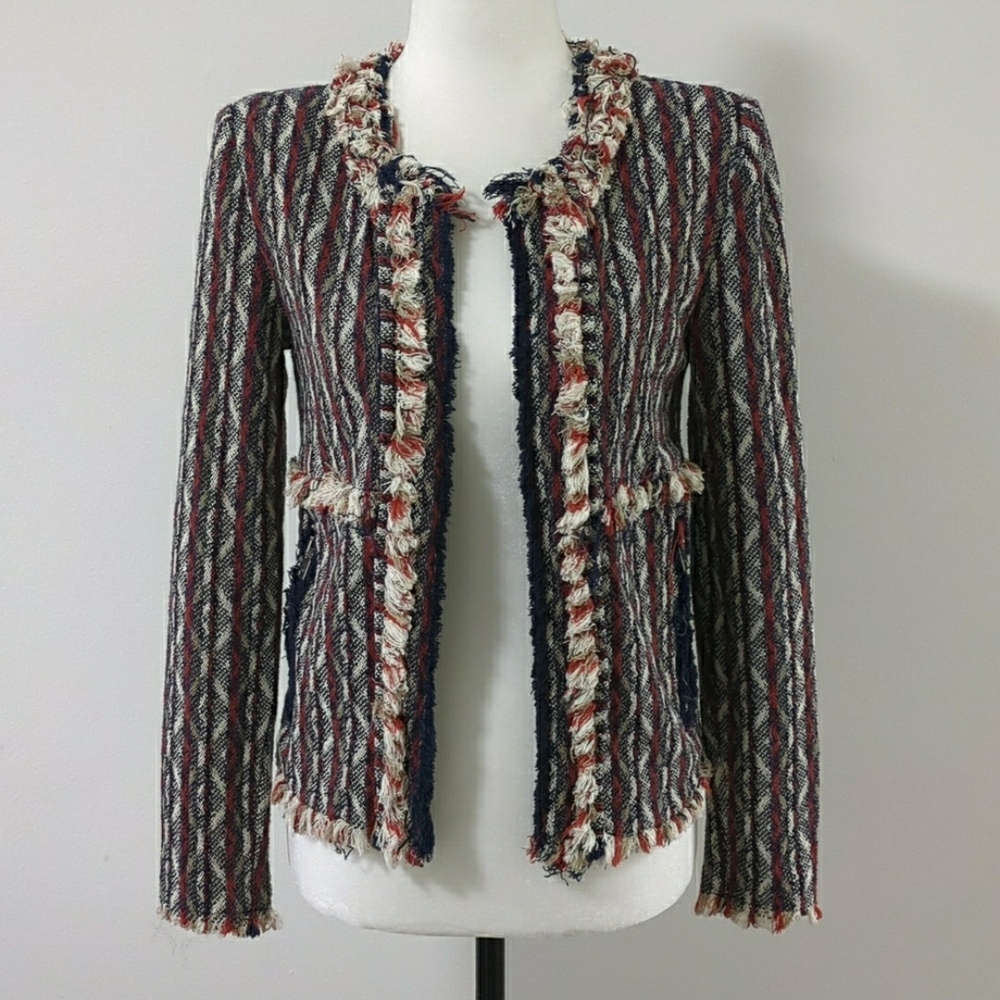 IRO Multicolor Tweed Knit Open Blazer / Jacket - Euro Officewear